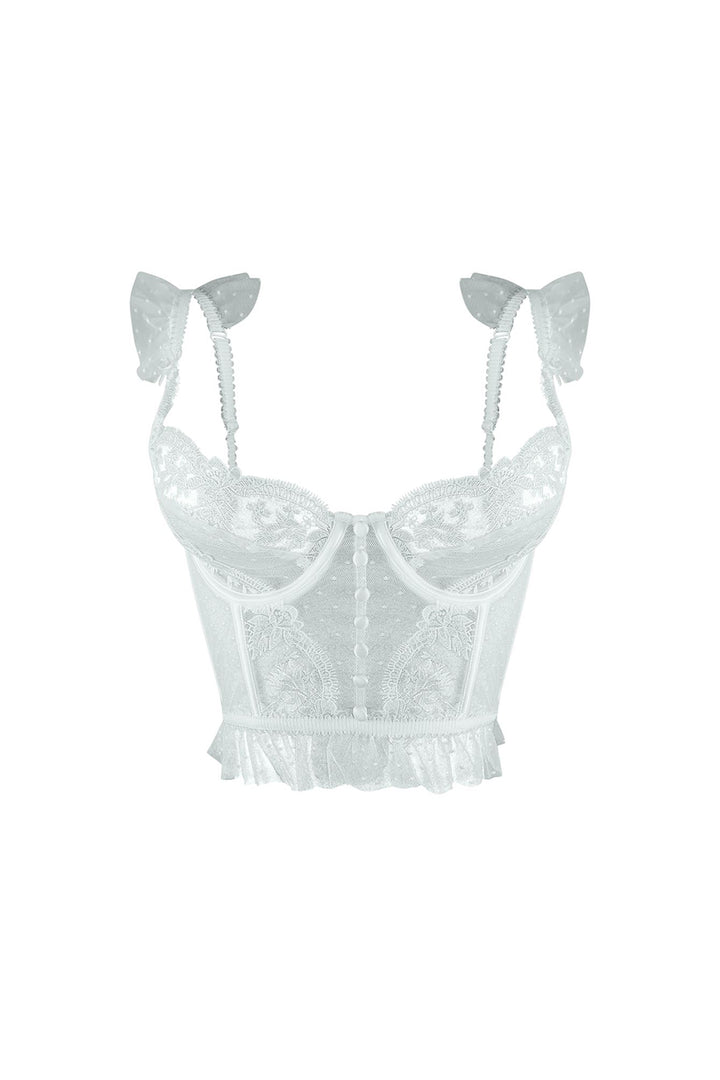 First Date Lace Trim Bustier Top