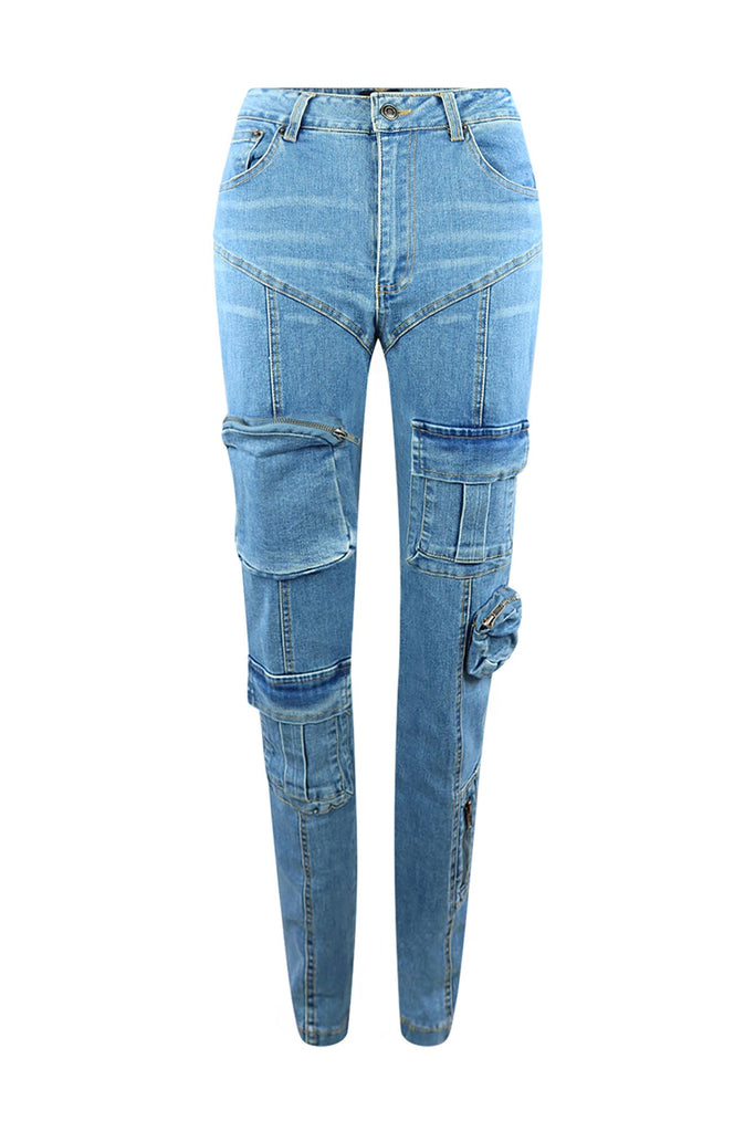 Hot Pocket Cargo Skinny Jeans jeans EDGE X-Small Light wash 