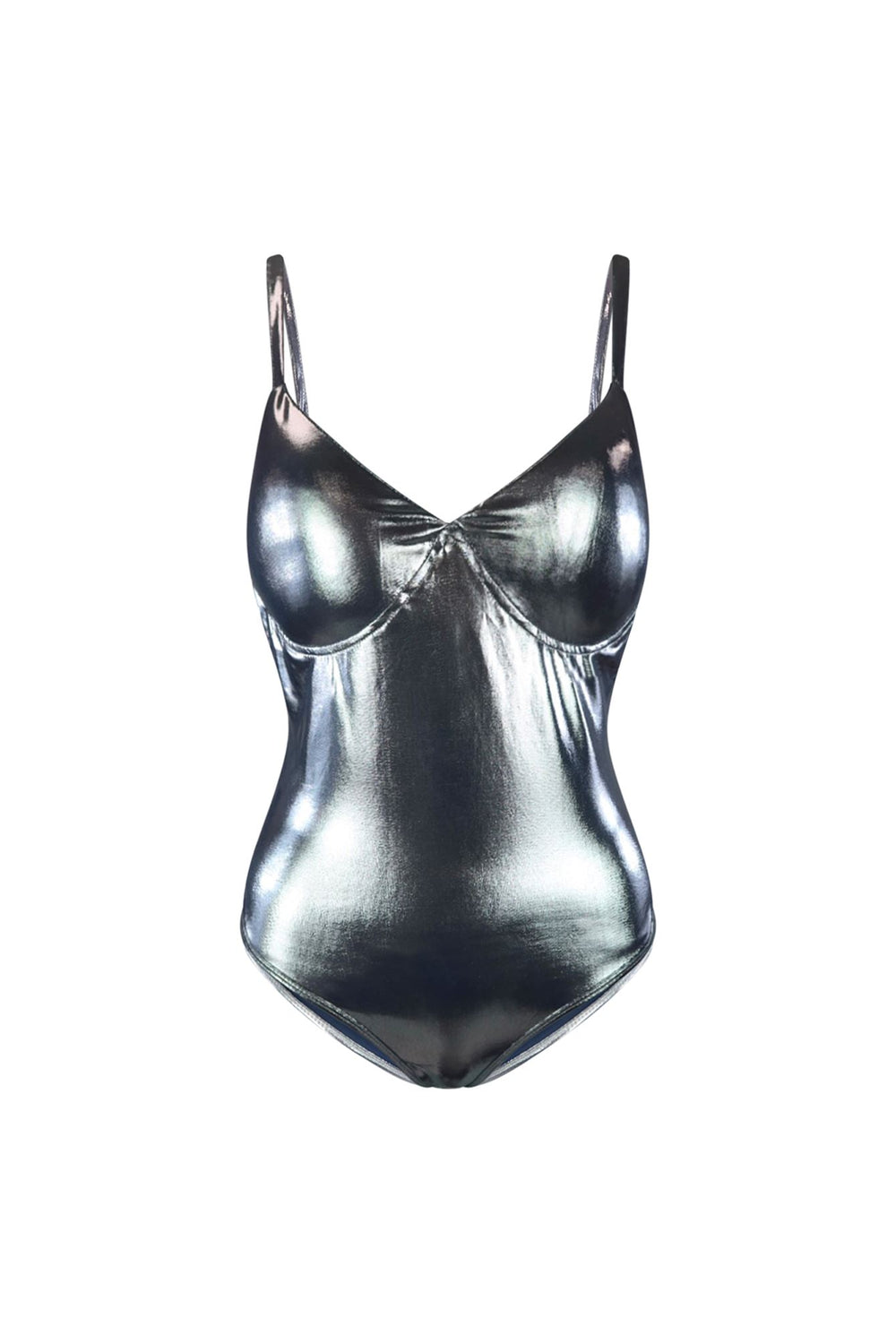 Infinite Shine Metallic Bodysuit Bodysuit EDGE Small Silver 