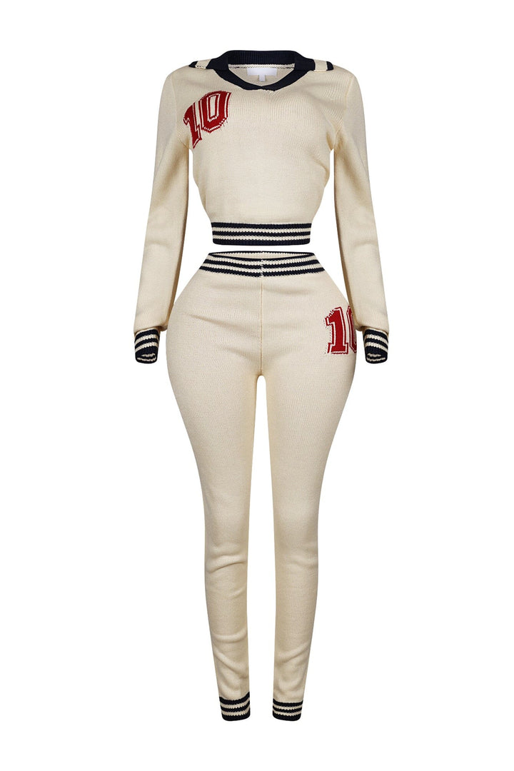 Sandie Graphic Knit Top &amp; Leggings SET