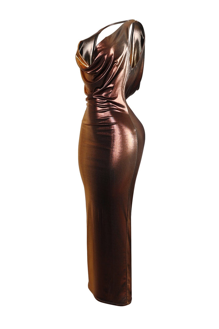 Kendall Front &amp; Back Cowl Drop Maxi Dress