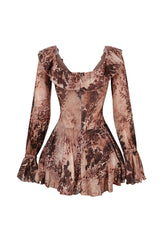 Delani Mesh Leopard Off Shoulder Dress