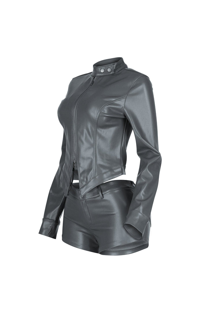Dominance Duo PU Jacket &amp; Shorts SET