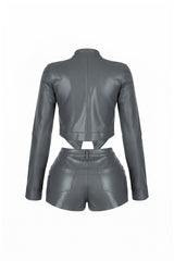 Dominance Duo PU Jacket &amp; Shorts SET