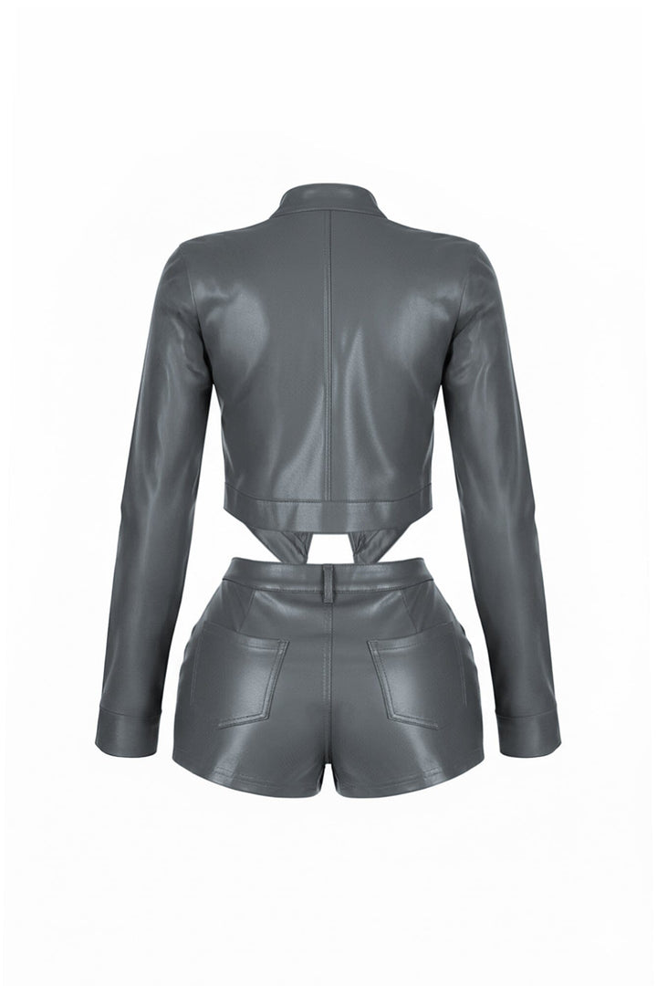 Dominance Duo PU Jacket &amp; Shorts SET