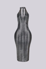 Spotlight Stealer Rhinestone Midi Dress