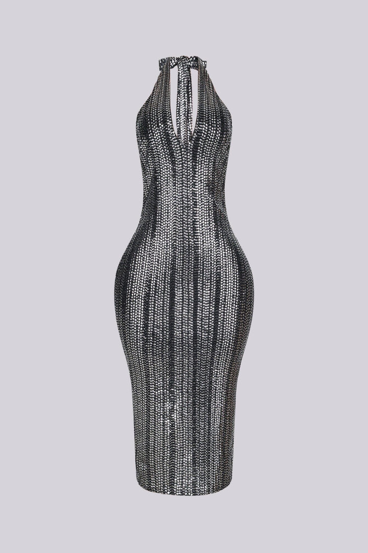 Spotlight Stealer Rhinestone Midi Dress