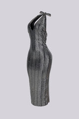 Spotlight Stealer Rhinestone Midi Dress