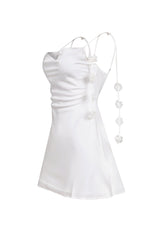 Fernanda Satin Floral String Mini Dress