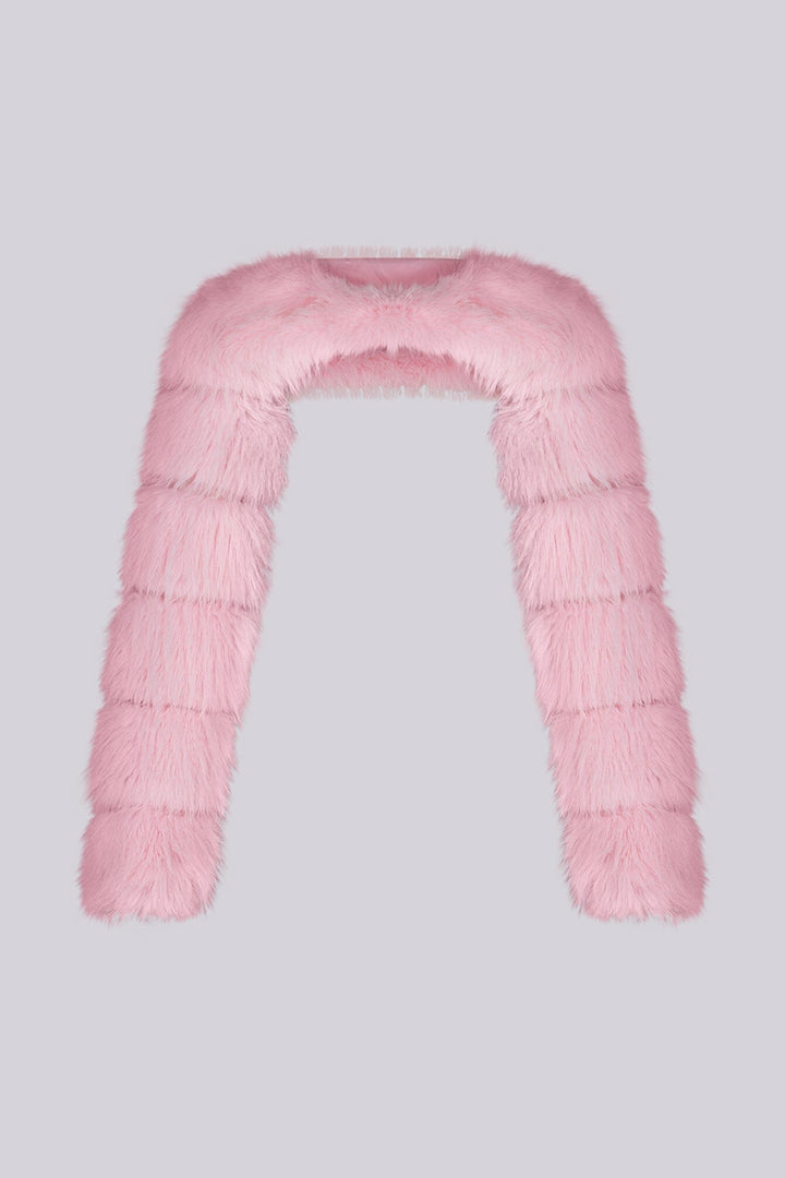 Polar Halo Faux Fur Bolero Jacket