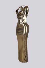 Foil Fantasy Drape Maxi Dress