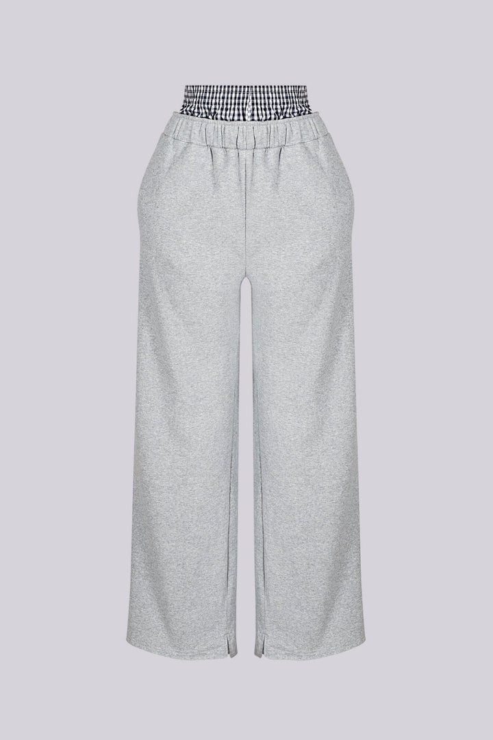 Gingham Boxer Trim Sweatpants