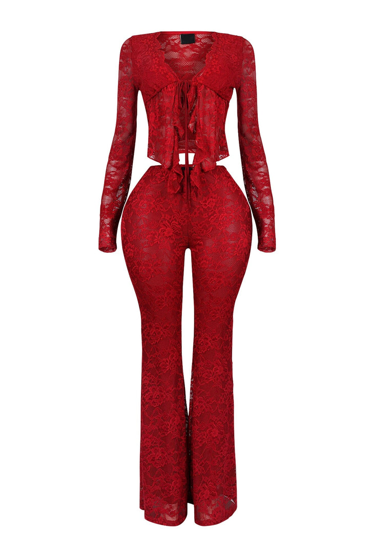 Everly Lace Top &amp; Wide Pants SET