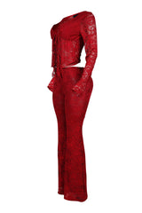 Everly Lace Top &amp; Wide Pants SET