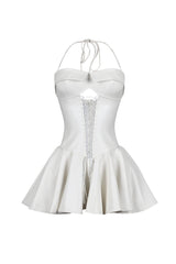 Allison Faux Leather Corset Mini Dress
