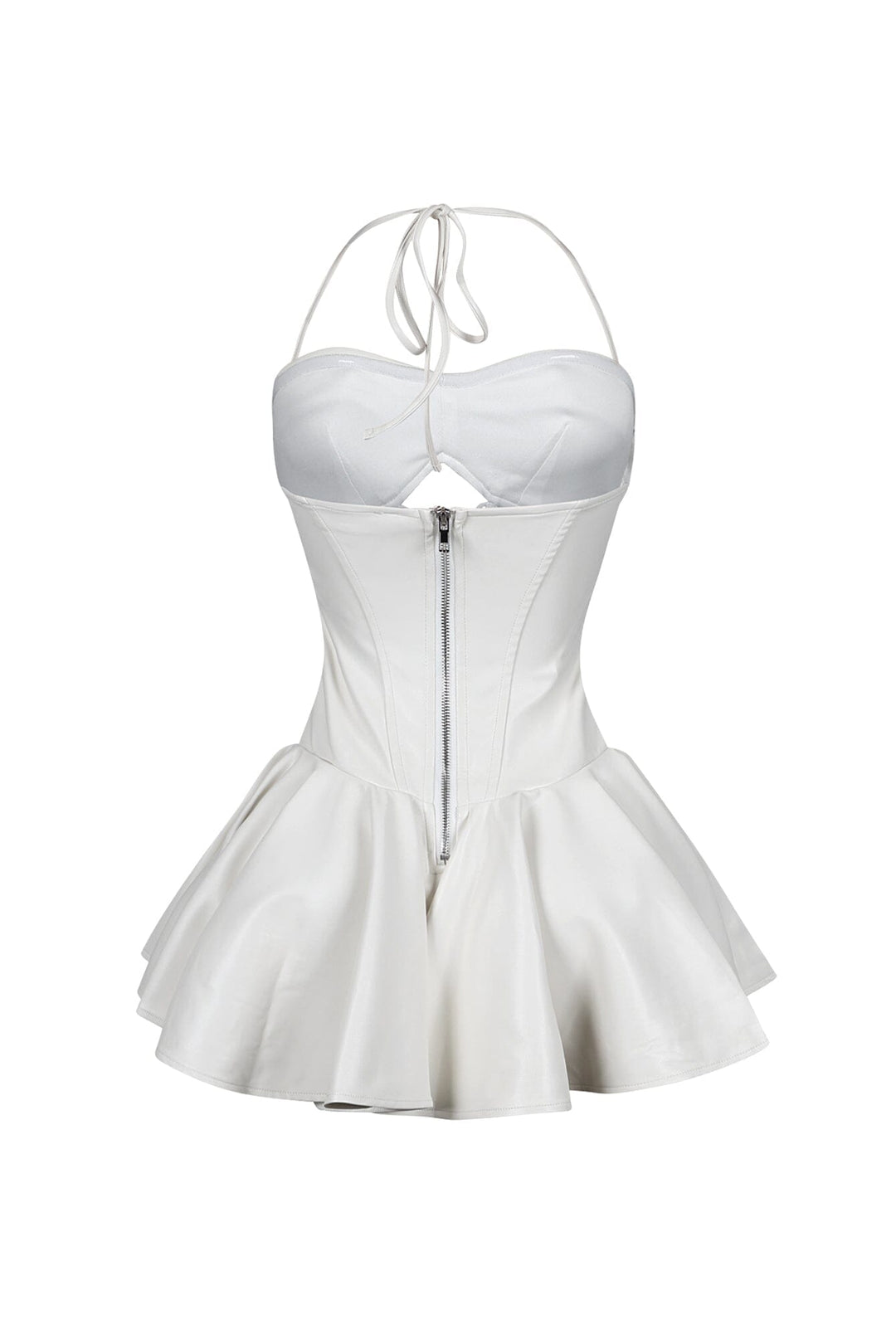 Allison Faux Leather Corset Mini Dress