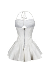 Allison Faux Leather Corset Mini Dress