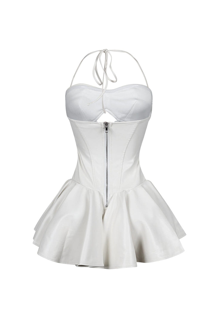 Allison Faux Leather Corset Mini Dress
