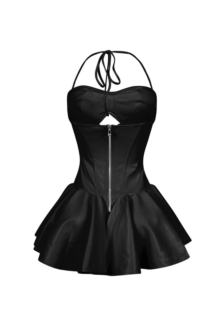 Allison Faux Leather Corset Mini Dress