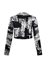 Karissa Geo Print Top With Collar