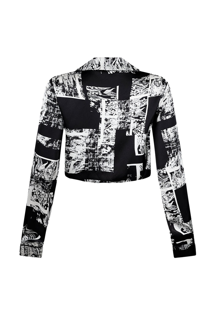 Karissa Geo Print Top With Collar