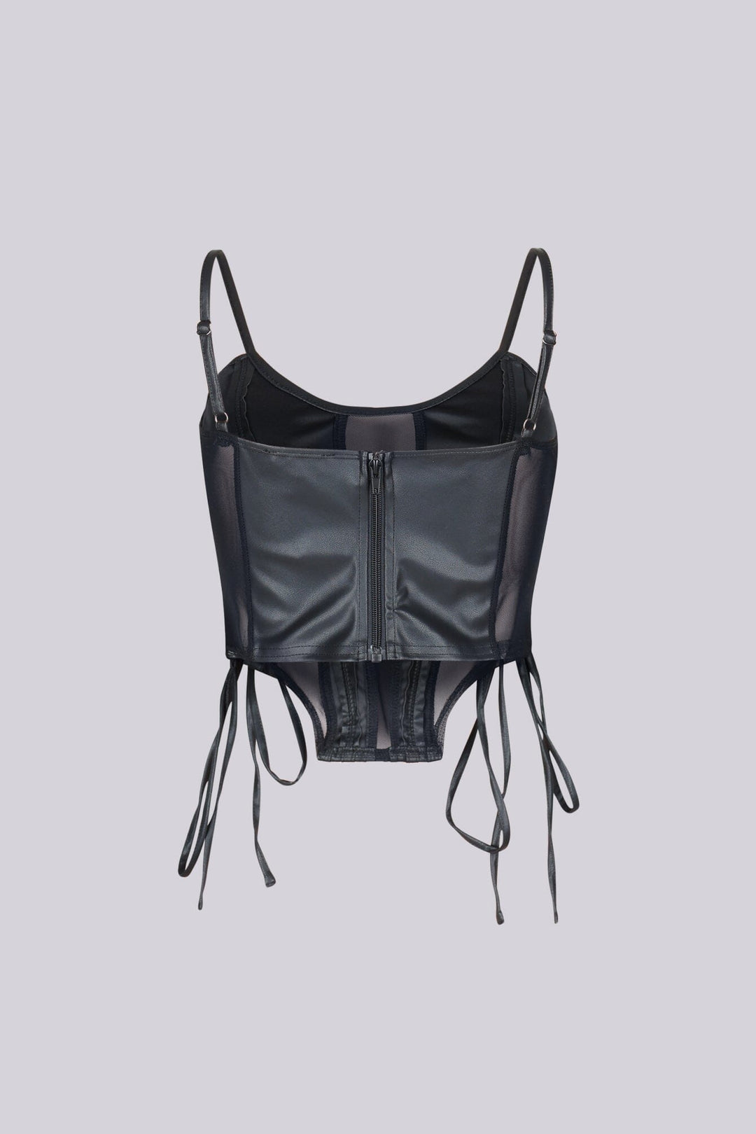 TX Lace Up Luxe Leather Crop Top