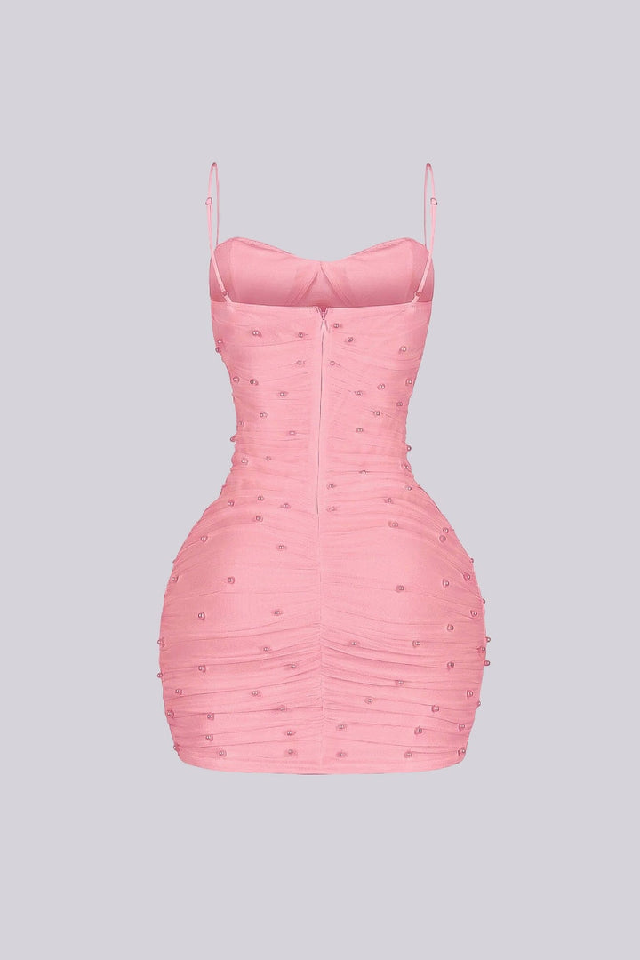 Celebrate Pearl Mesh Mini Dress