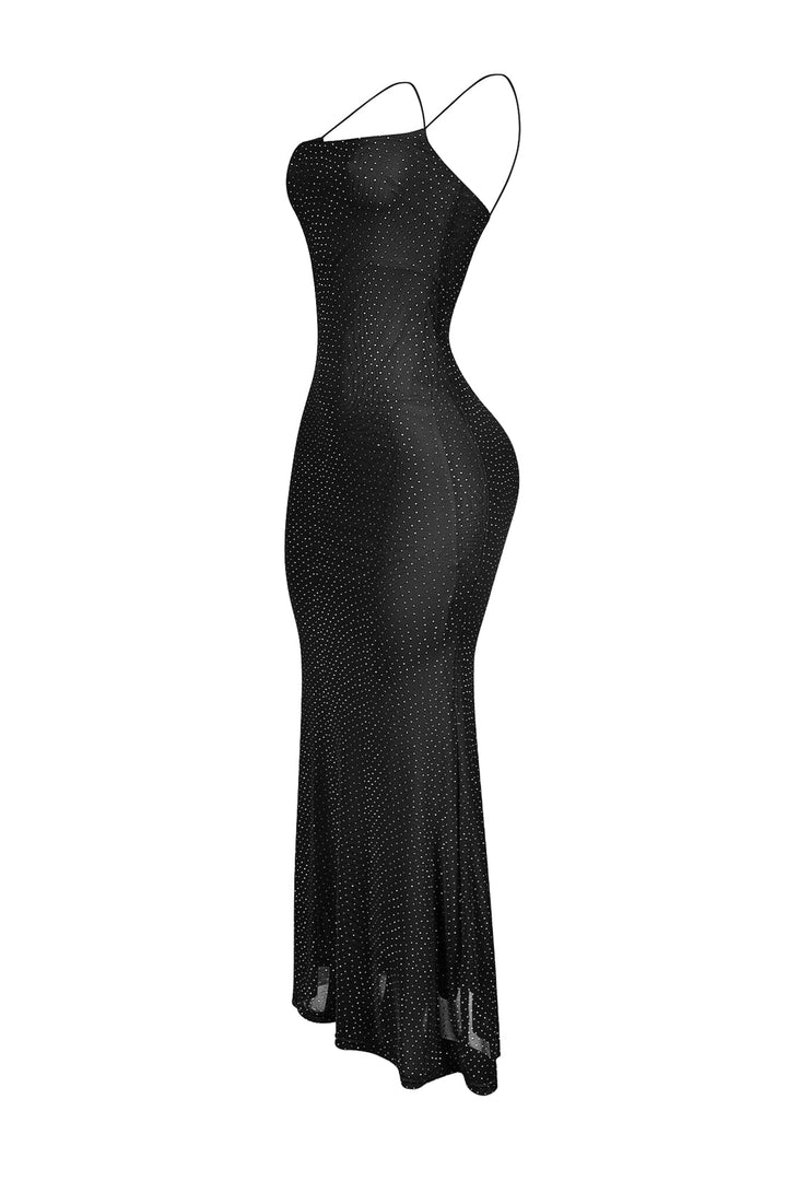 Callie Mesh Rhinestone Maxi Dress