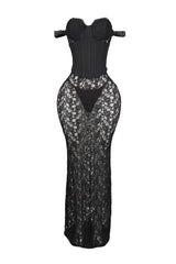 Maila Lace Corset Maxi Dress With Underwear