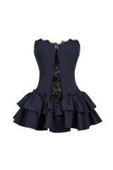 Cecily Pin Stripe Tube Lace Mini Dress