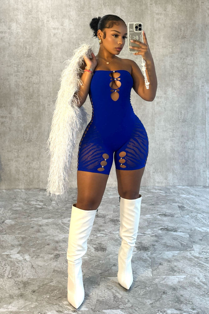 Celina Hallow Out Seamless Tube Romper Rompers + Jumpsuits EDGE 