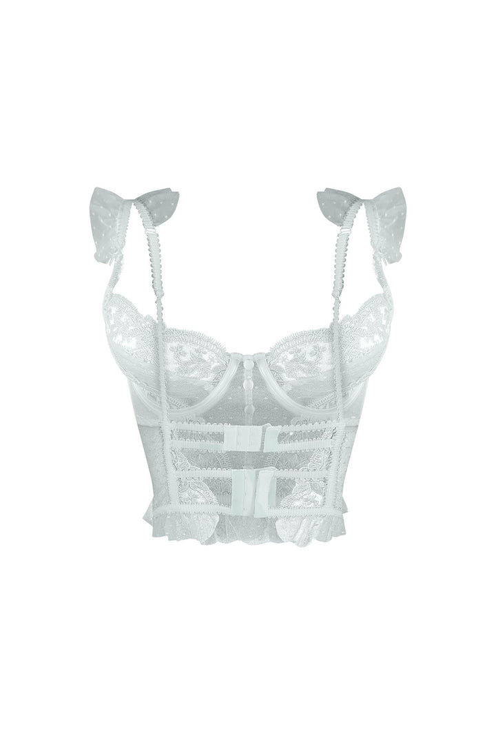First Date Lace Trim Bustier Top