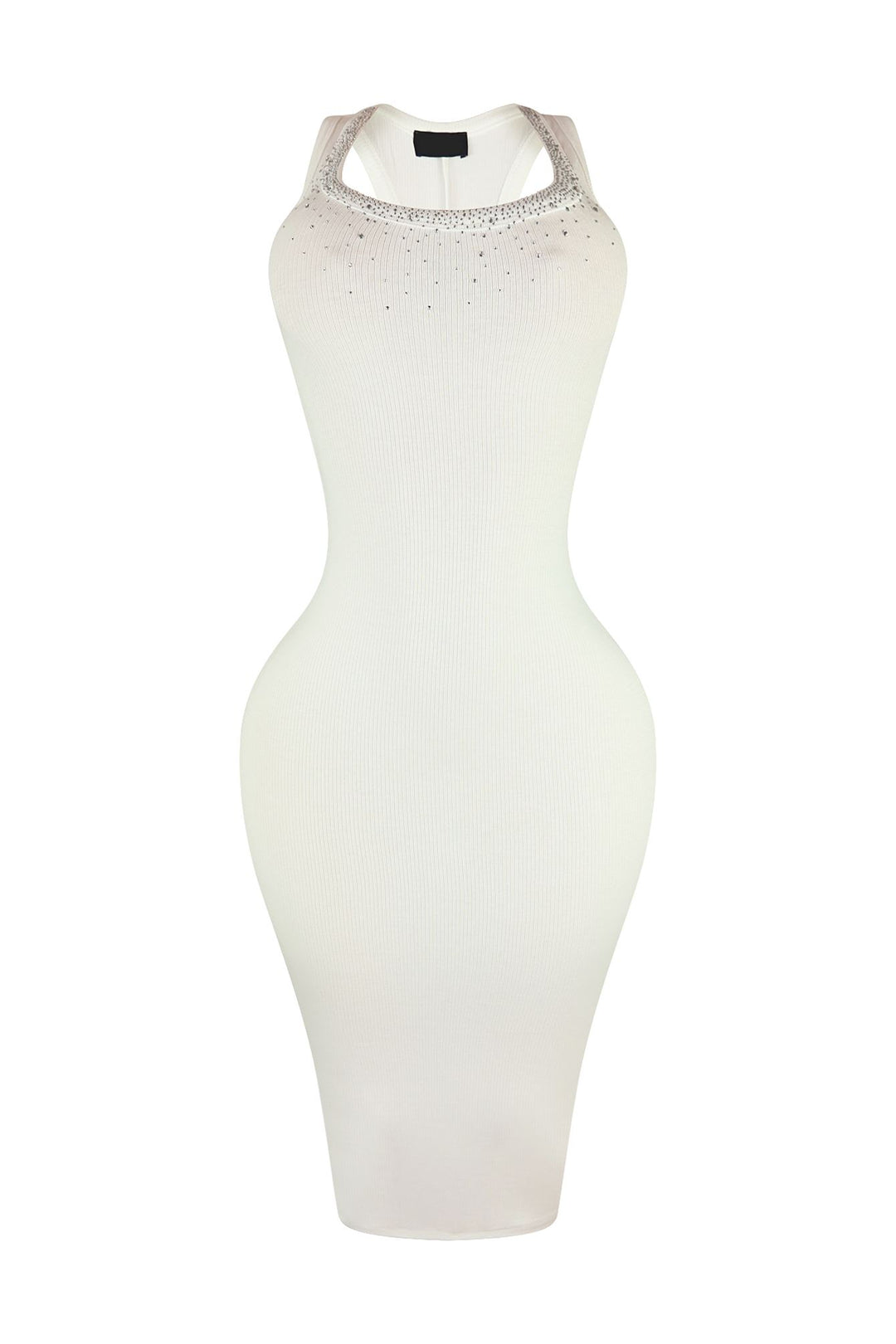 Love Birds Ribbed Rhinestone Basic Dress