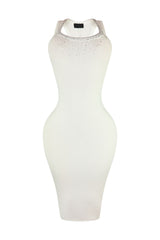 Love Birds Ribbed Rhinestone Basic Dress