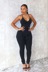 Kiera Mineral Washed Waist Tie Jumpsuit