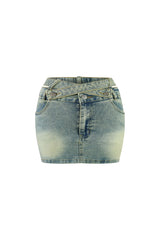 Tic Tac Toe Side Cut Out Mini Skirt