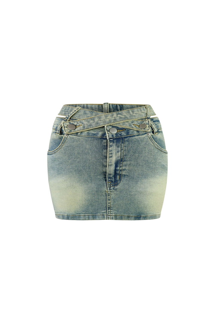 Tic Tac Toe Side Cut Out Mini Skirt