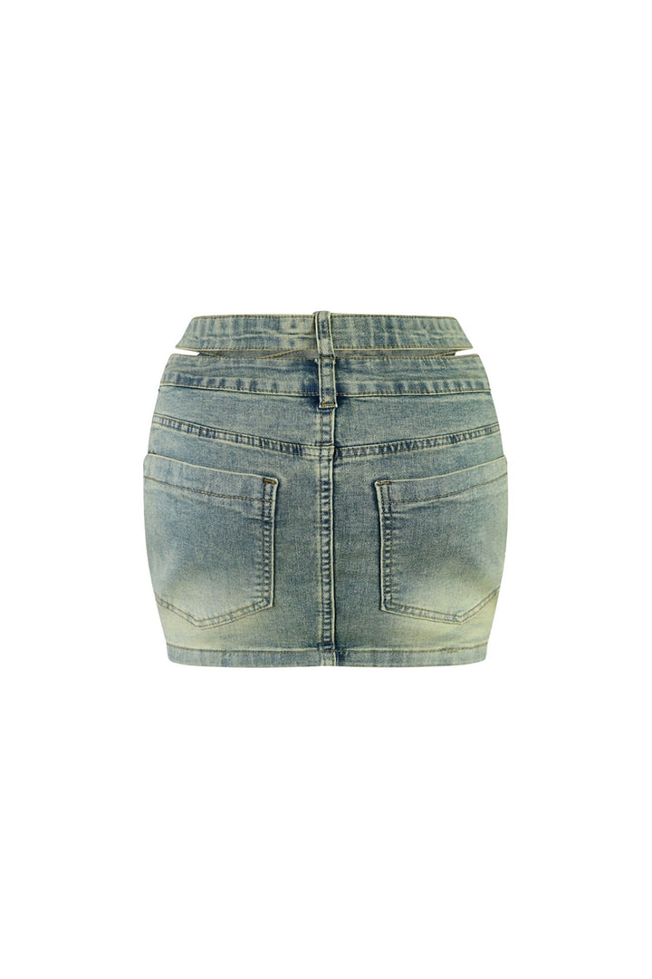 Tic Tac Toe Side Cut Out Mini Skirt