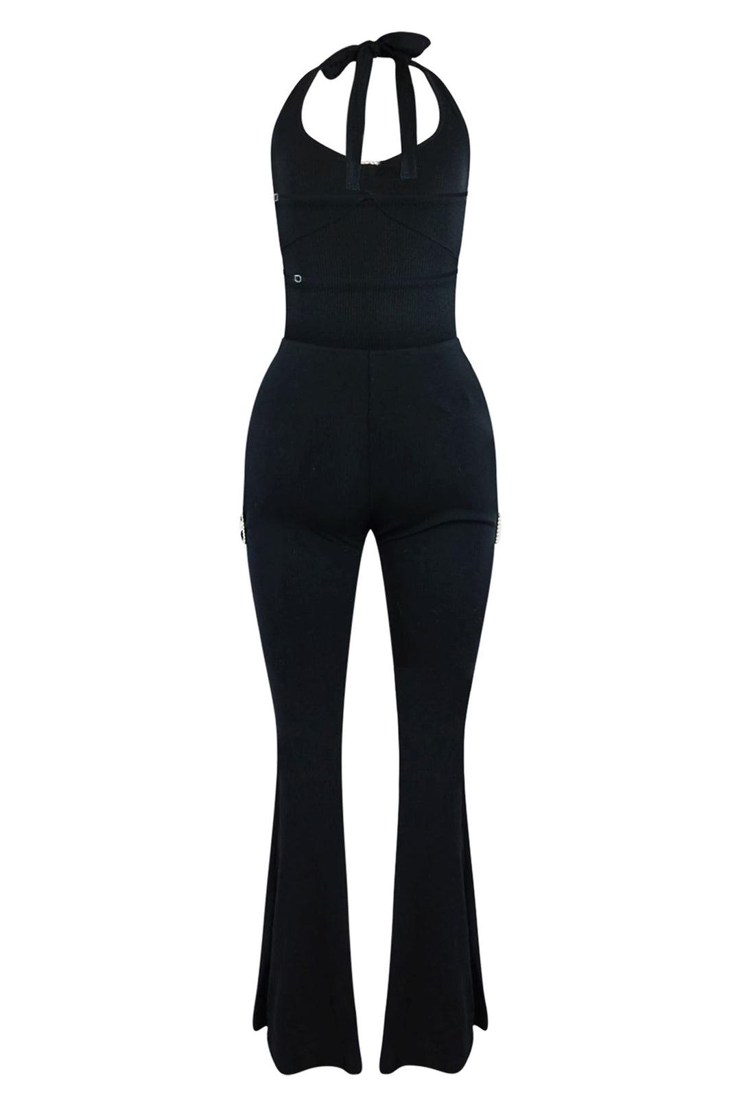 Casual Effect Halter Rhinestone Buckle Jumpsuit Rompers + Jumpsuits EDGE 