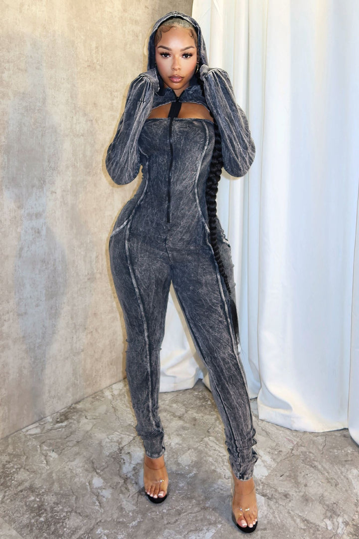 Benefit Mineral Washed Ribbed Jumpsuit Rompers + Jumpsuits EDGE 