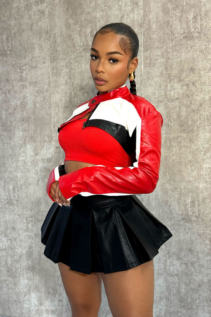 Bittersweet Faux Leather High Crop Jacket Outerwear EDGE 