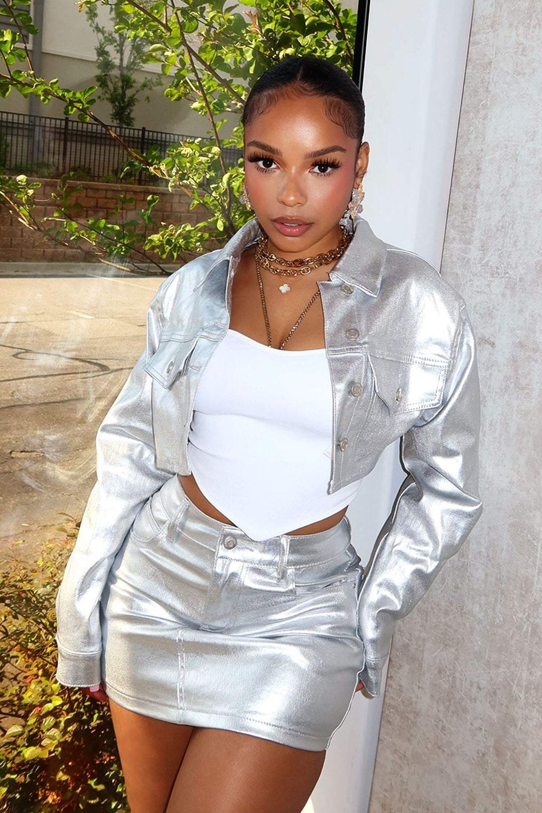 Loxley Metal Foiled Long Sleeve Jacket