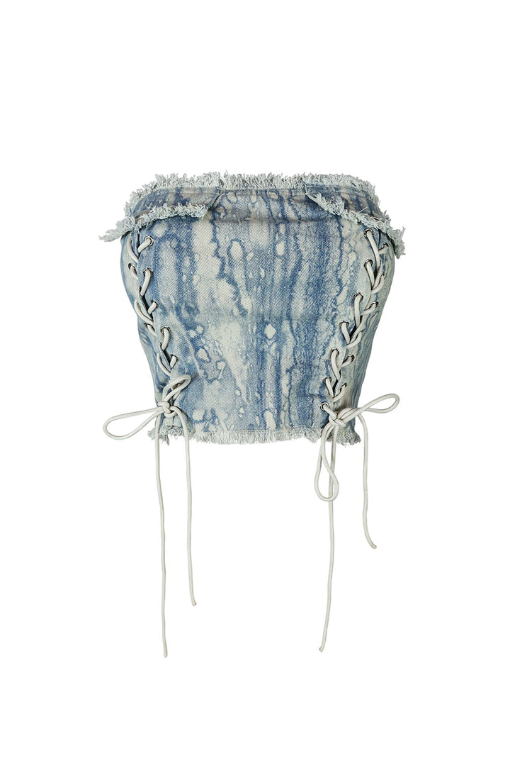 Vicky Print Corset Strapless Top