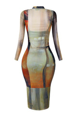 Leah Mesh Print Dress