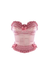 Rococo Lace Trim Satin Corset