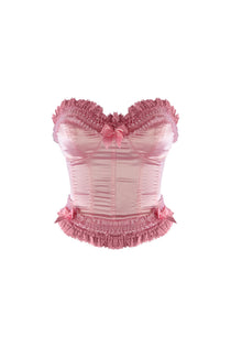 Lace Trim Satin Corset main image 1