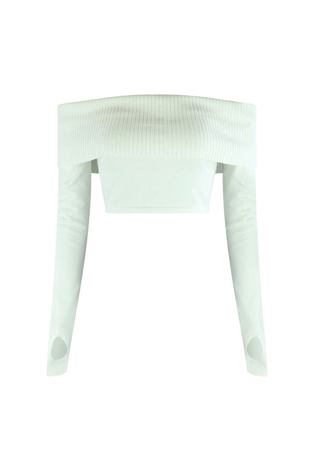 On My Mind Thumbhole Crop Top Crop Top EDGE Small Off White 