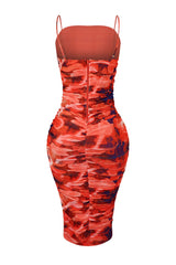 Hibiscus Kiss Ruched Cami Dress