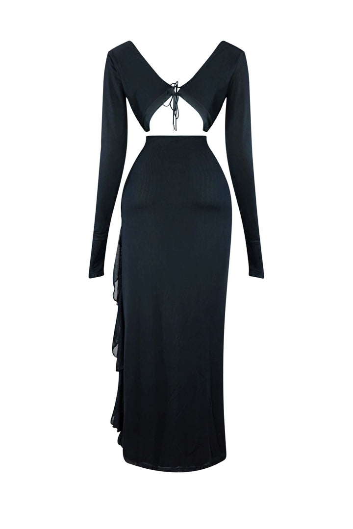 Mystic Cut Out Mesh Ruffle Dress Dresses EDGE 