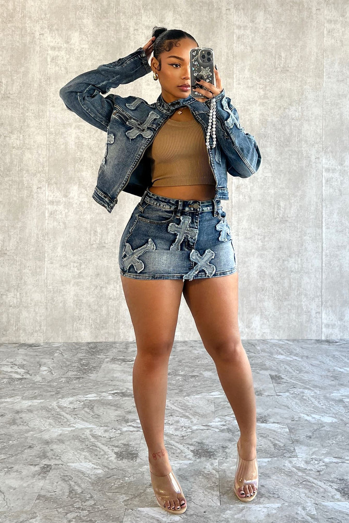 Cross Your Mind Denim Jacket Outerwear EDGE 